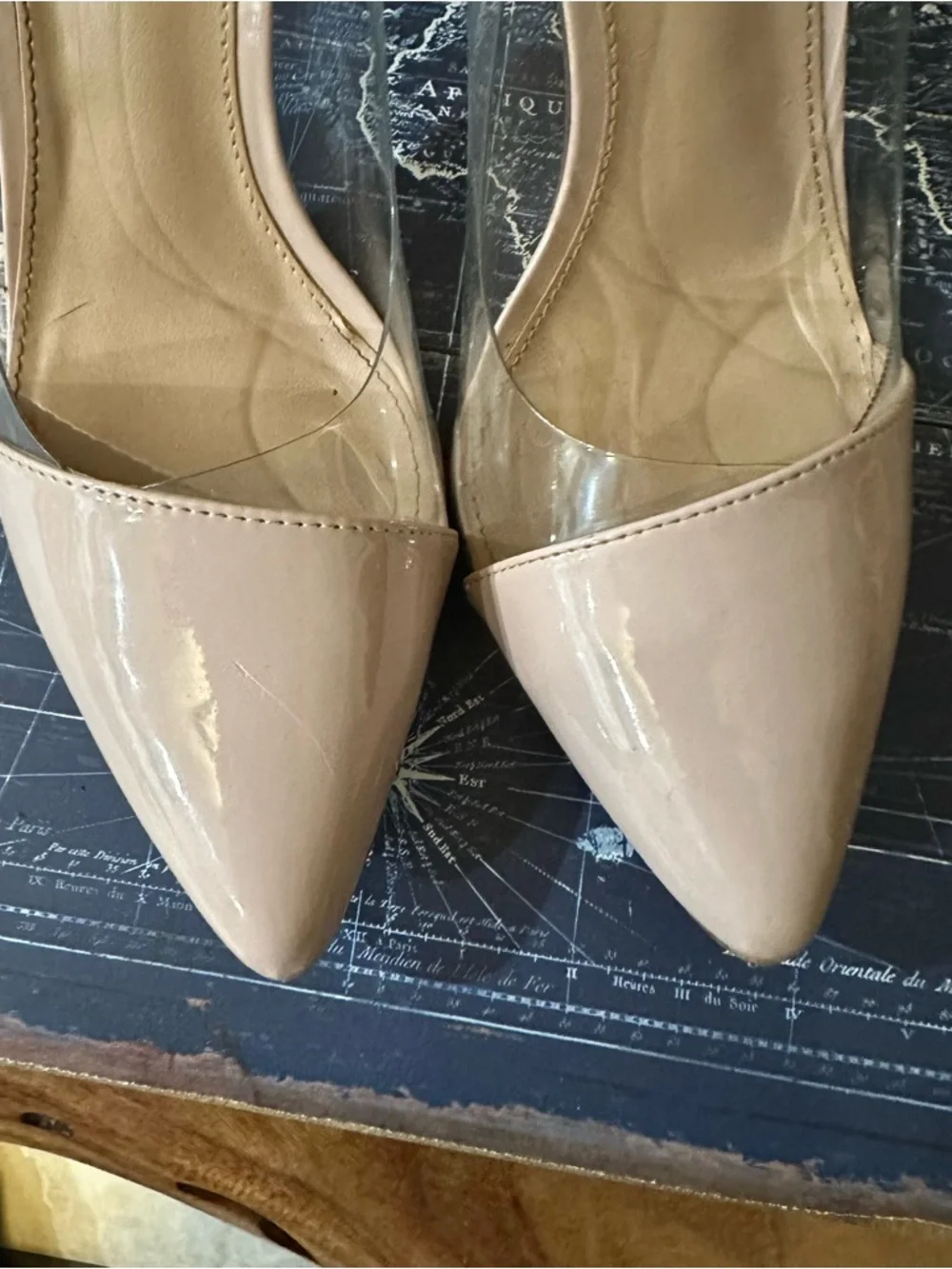 BCBGeneration “Lania” Lucite Pointed Stiletto Pumps – Nude Pink – Women’s 8